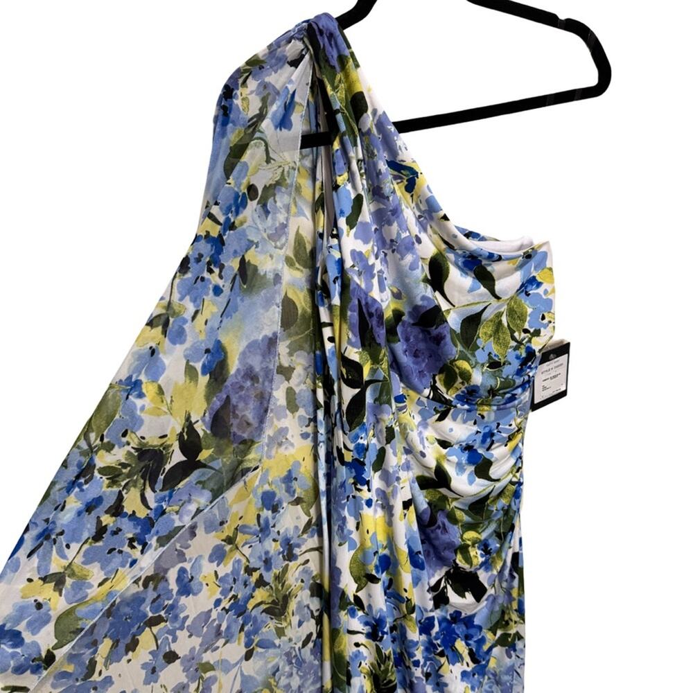 Marina Floral One Shoulder Maxi Dress - Green Multi Size 6 - Picture 5 of 8